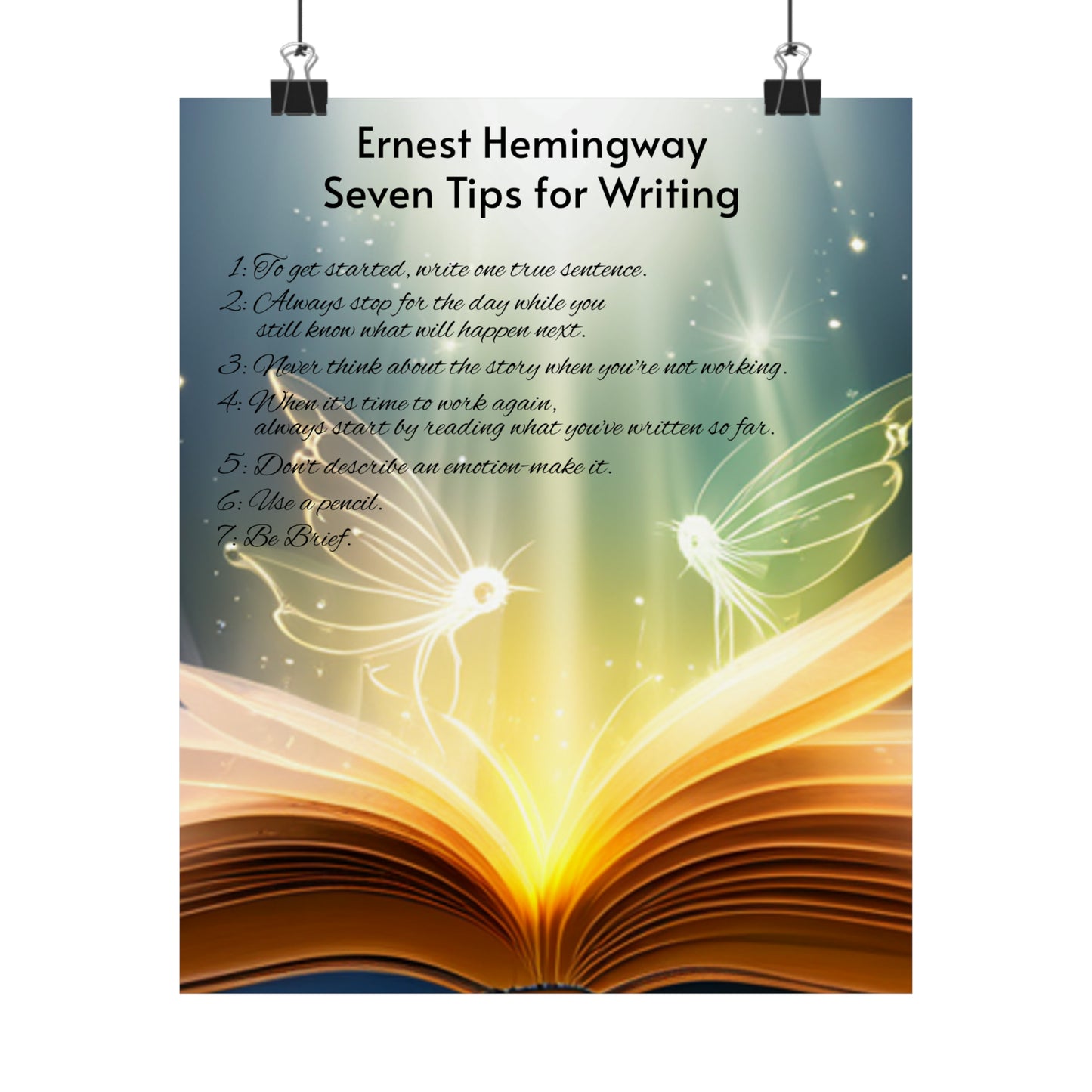 7 Rules For Writers - Matte Vertical Posters