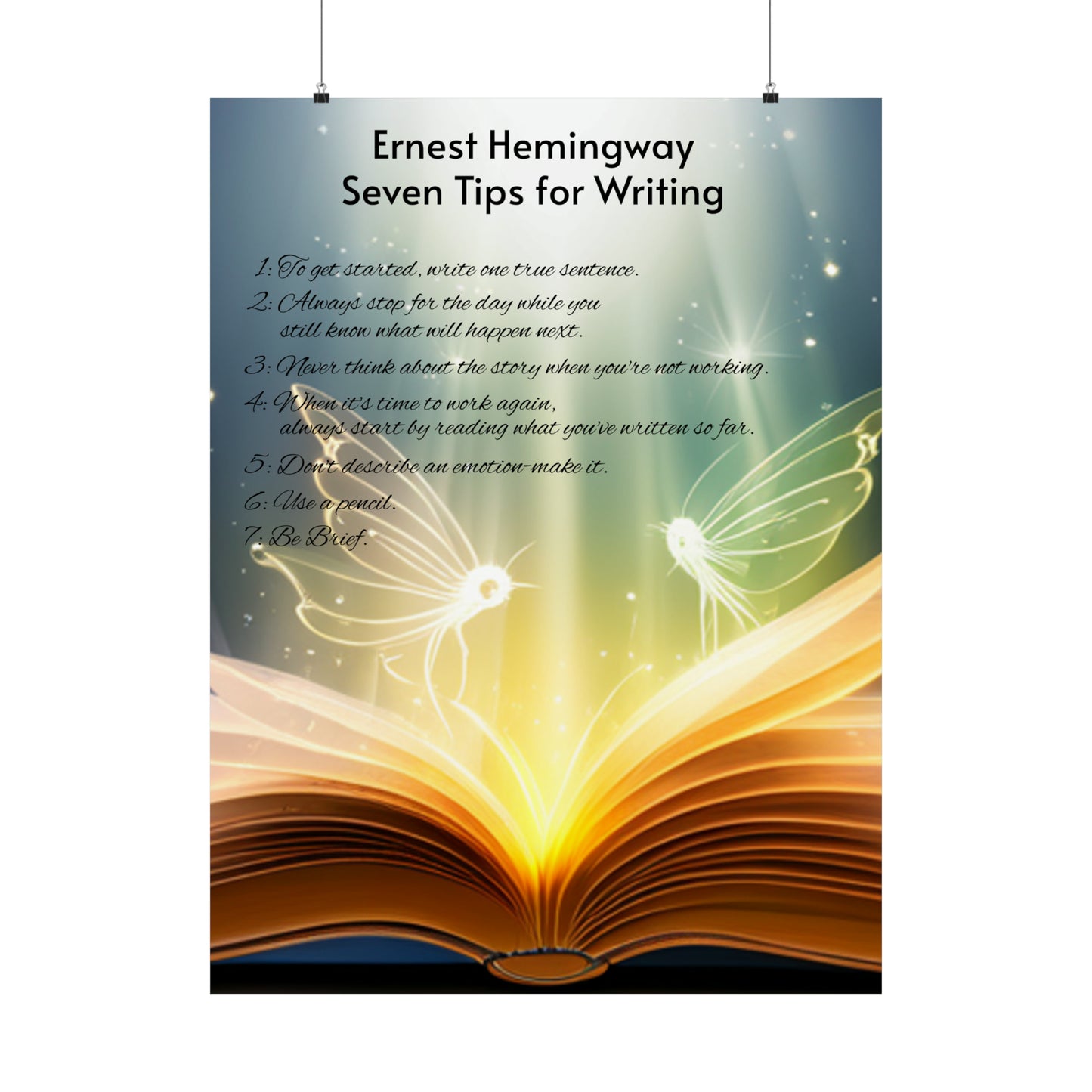 7 Rules For Writers - Matte Vertical Posters