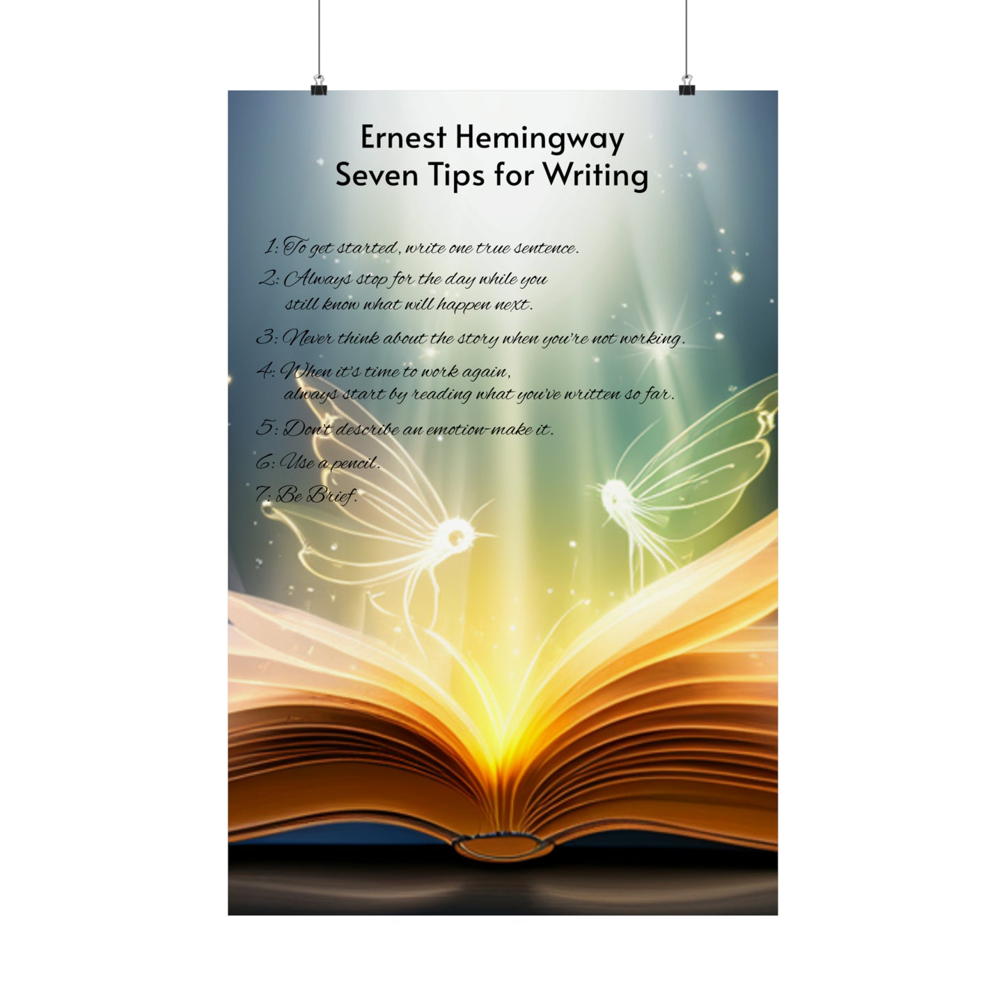 7 Rules For Writers - Matte Vertical Posters