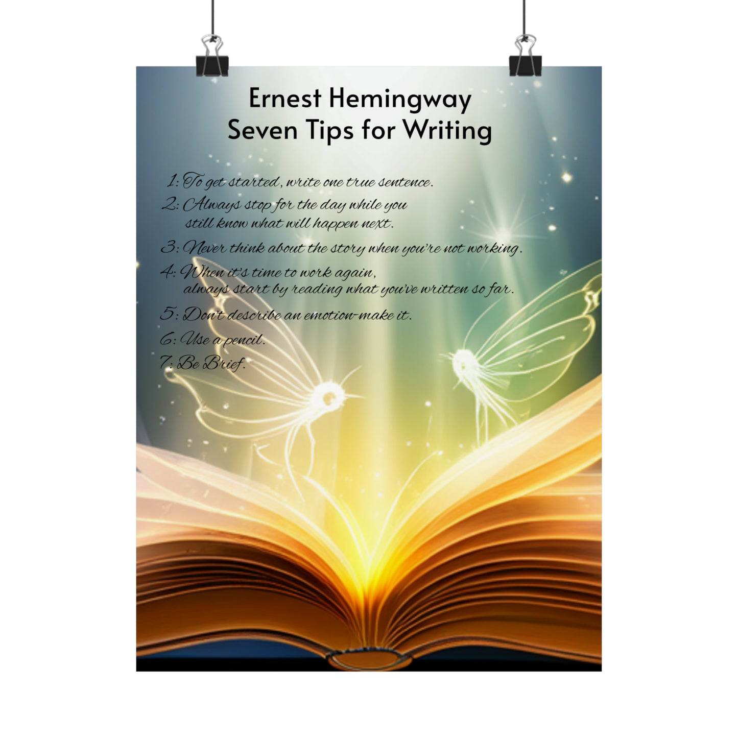 7 Rules For Writers - Matte Vertical Posters