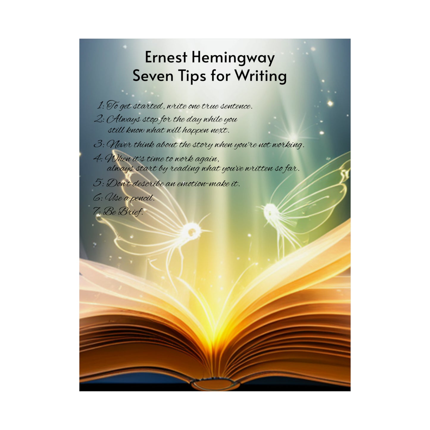 7 Rules For Writers - Matte Vertical Posters
