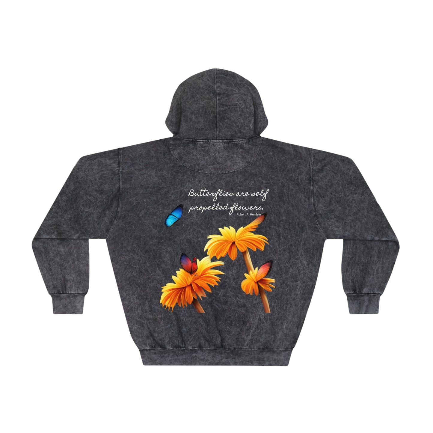 Flowers and Butterflies - Mineral Wash Hoodie