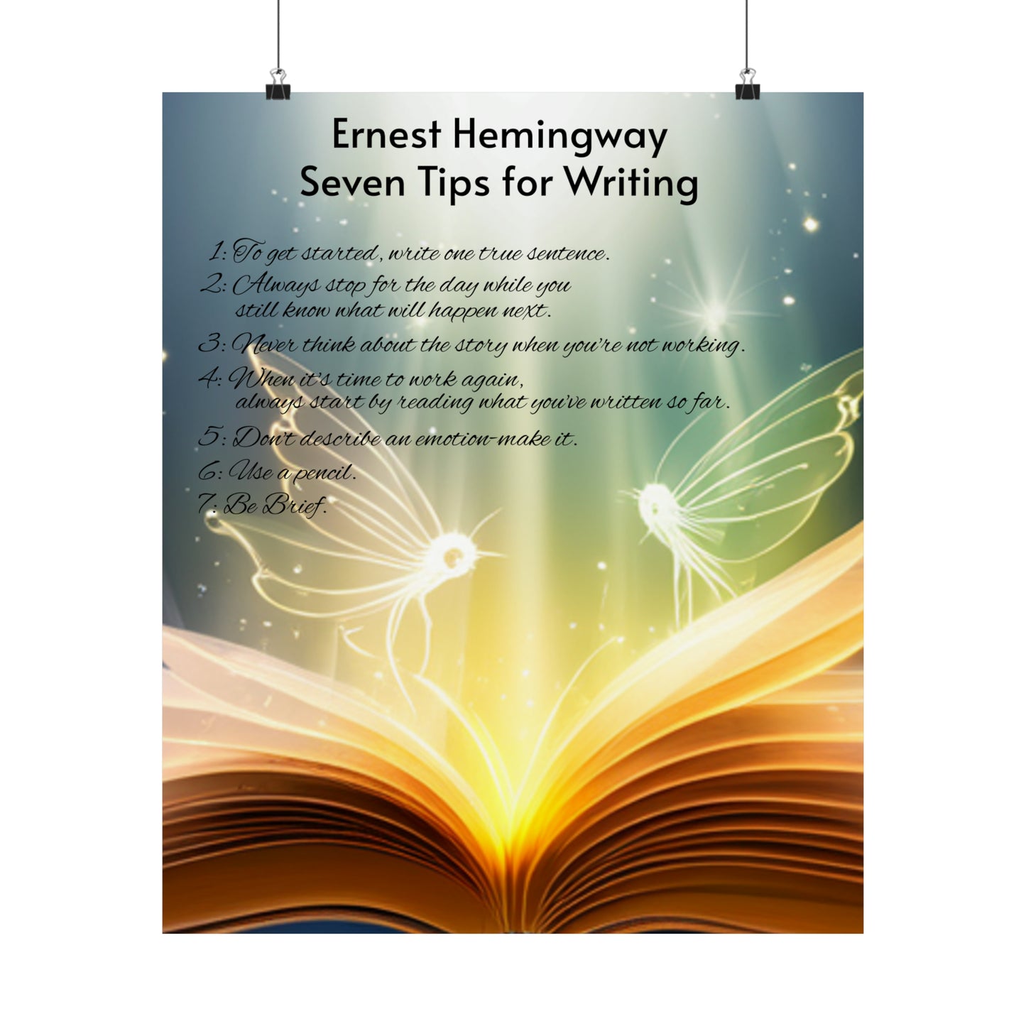 7 Rules For Writers - Matte Vertical Posters