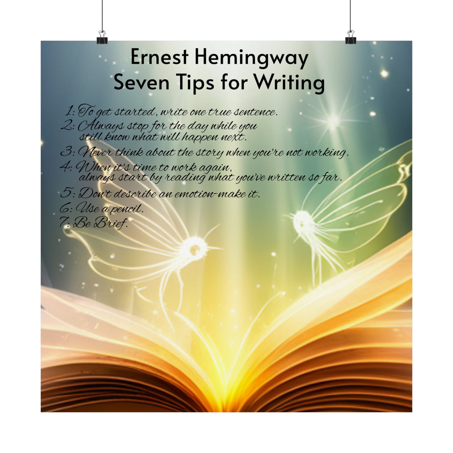 7 Rules For Writers - Matte Vertical Posters