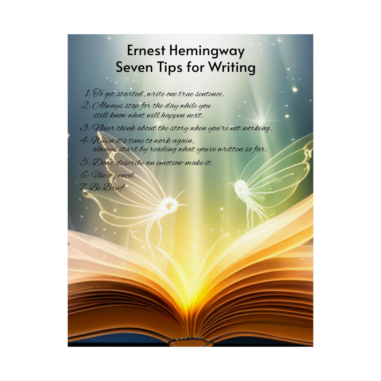 7 Rules For Writers - Matte Vertical Posters