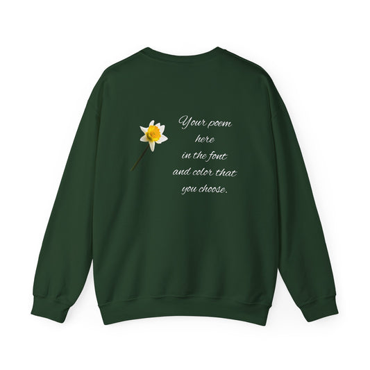 Your Poem On A Sweatshirt With A Daffodil