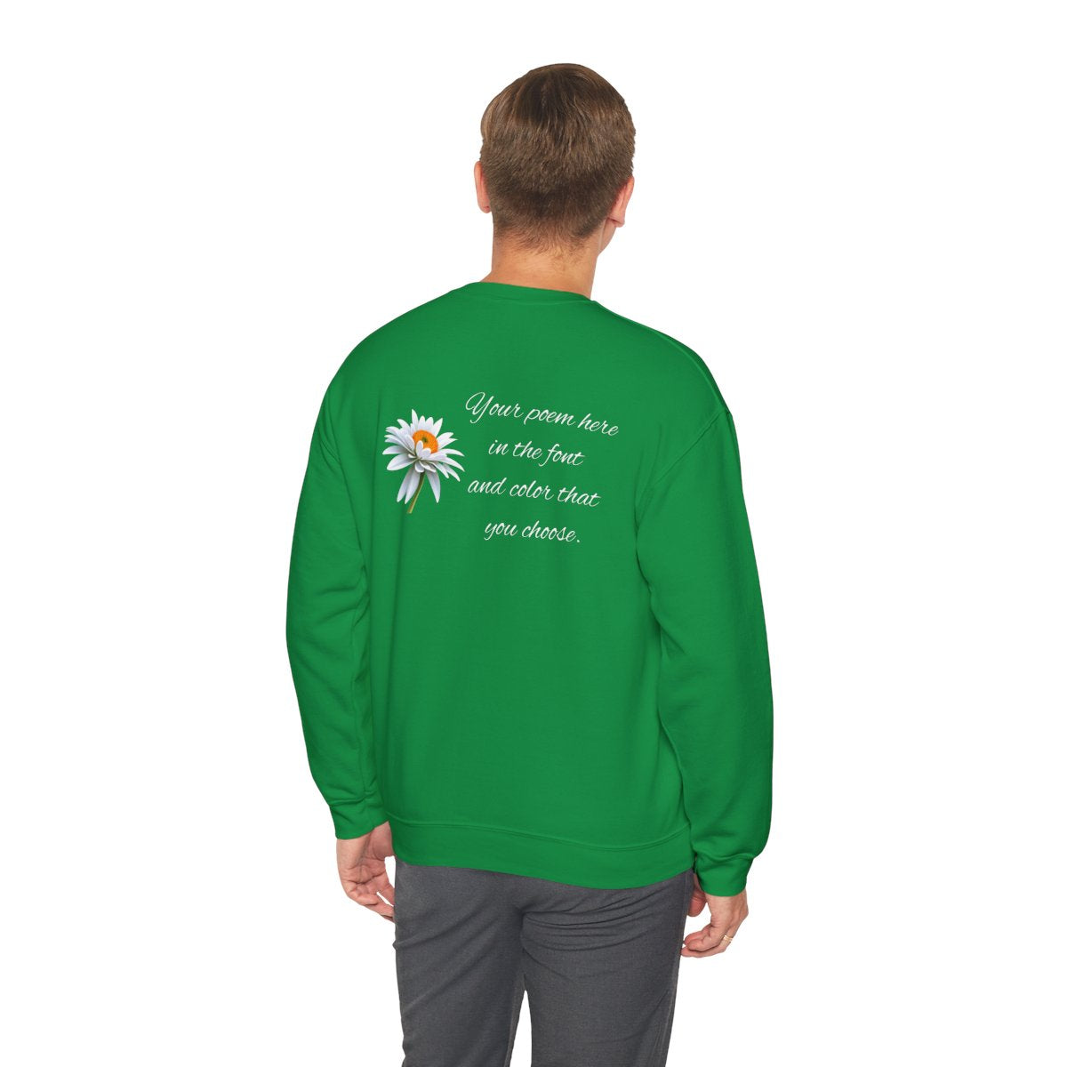 Poem On A Sweatshirt With A Flower