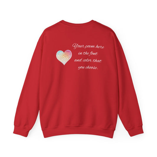Poem On A Sweatshirt With Pattern Heart