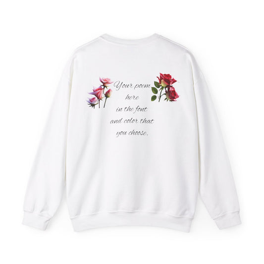 Poem On A Sweatshirt With Roses