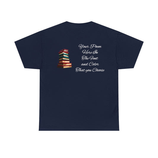 Your Poem On A Tee Shirt With A Book