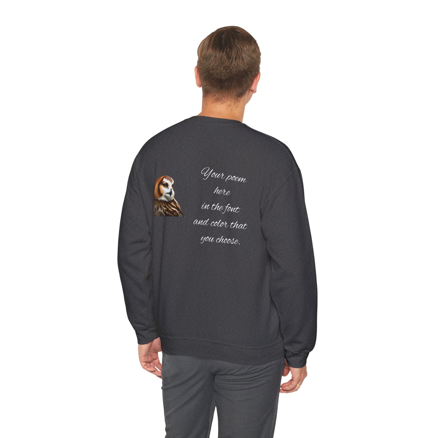 Your Poem On A Sweatshirt With An Owl