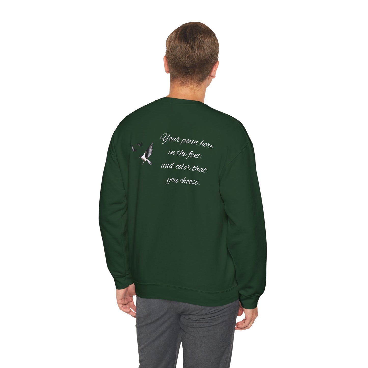 Your Poem On A Sweatshirt With Birds