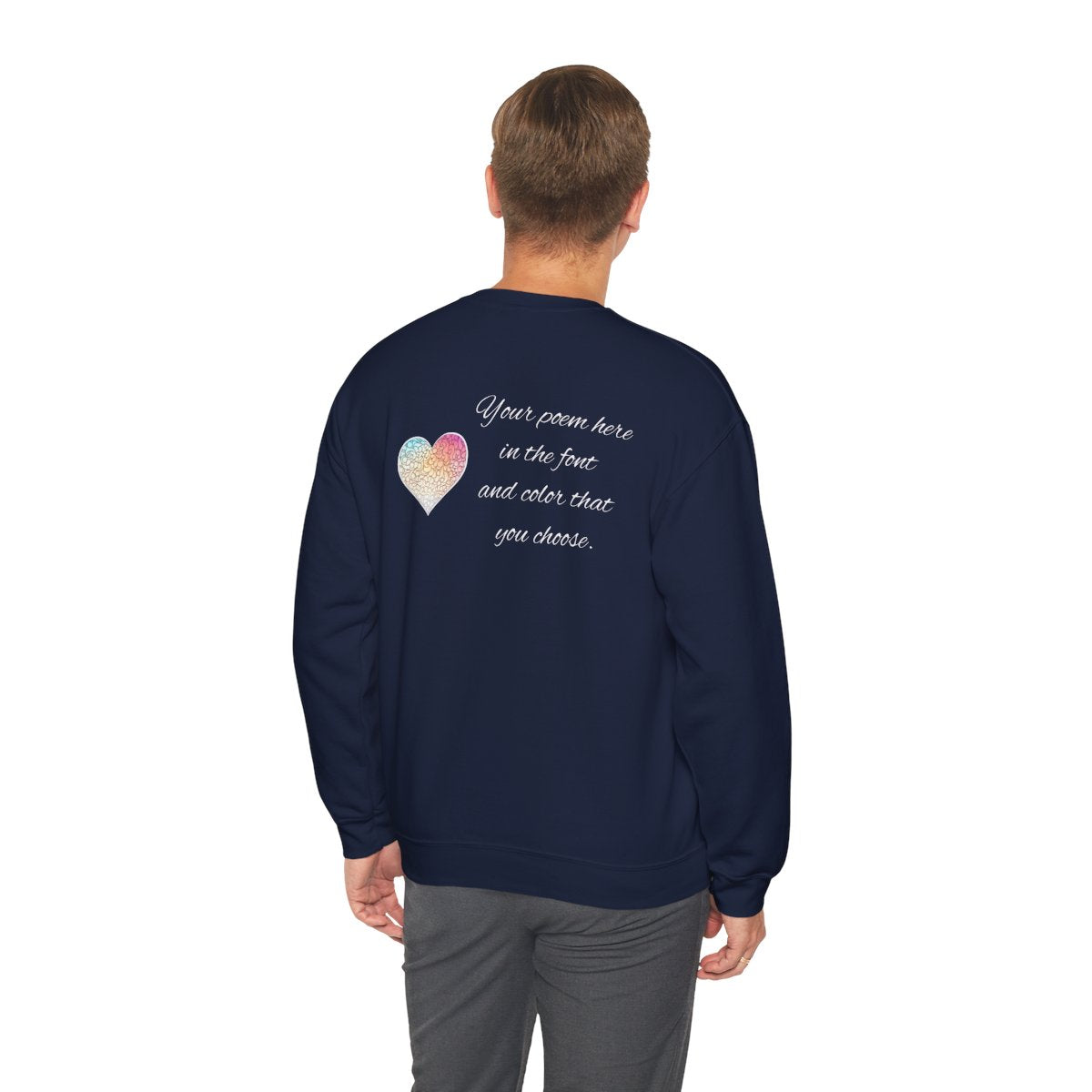 Poem On A Sweatshirt With Pattern Heart