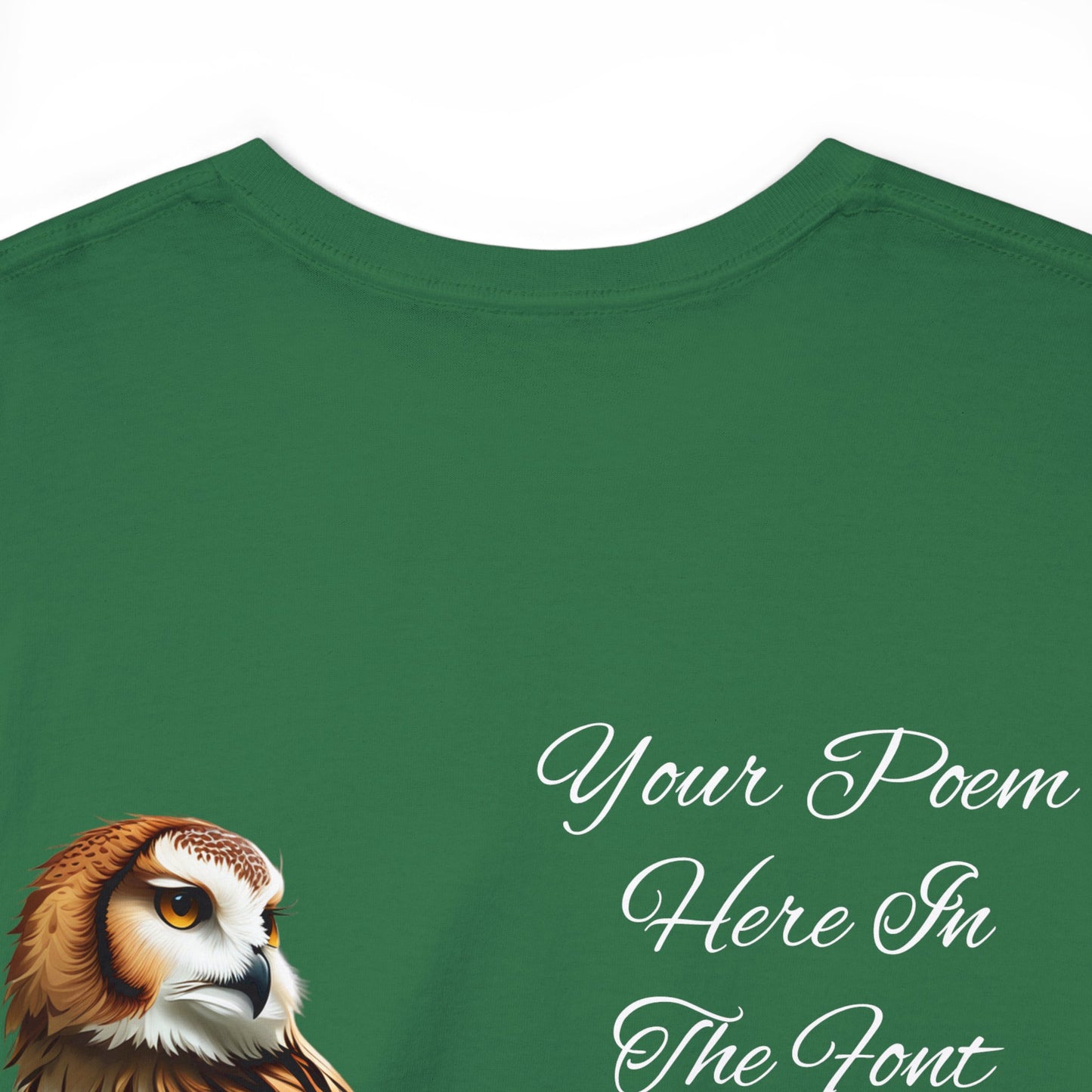Your Poem On A Tee Shirt With A Owl