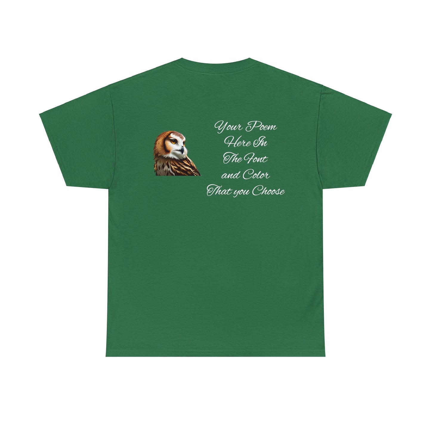 Your Poem On A Tee Shirt With A Owl